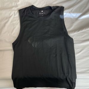 Tonal medium black tank top